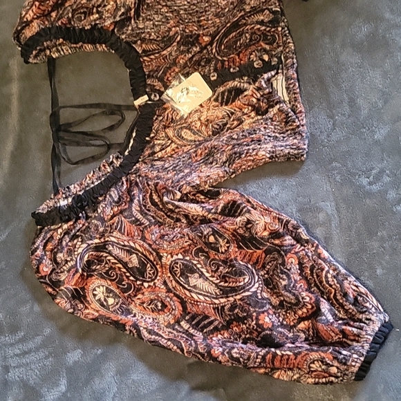 🌹NWT🌹FREE PEOPLE Dare Me Velvet  Blouse, sz XS - Picture 4 of 9